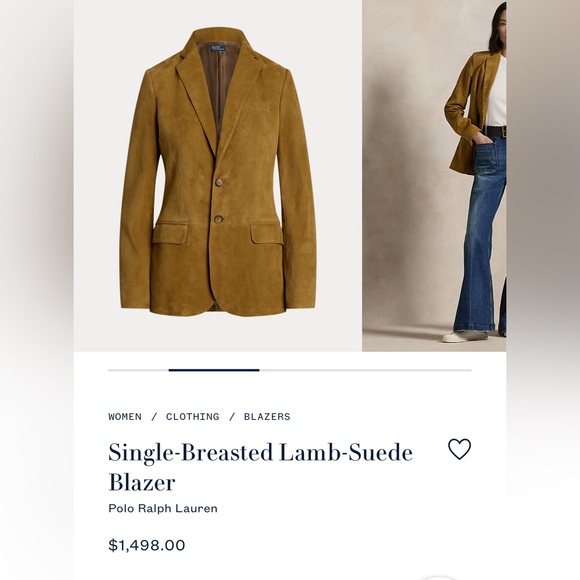 Ralph Lauren Suede Brown Womens Blazer - Picture 6 of 6